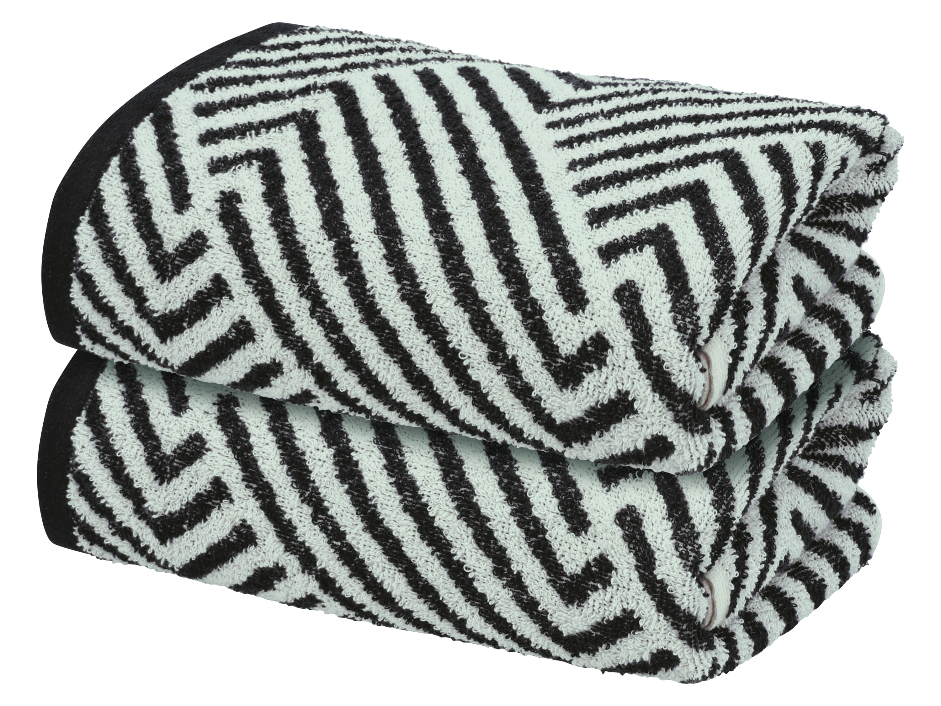 LIVARNO® Frottier-Handtücher, 2 Stück, 50 x 100 cm (Gemustert/schwarz) Bild 4