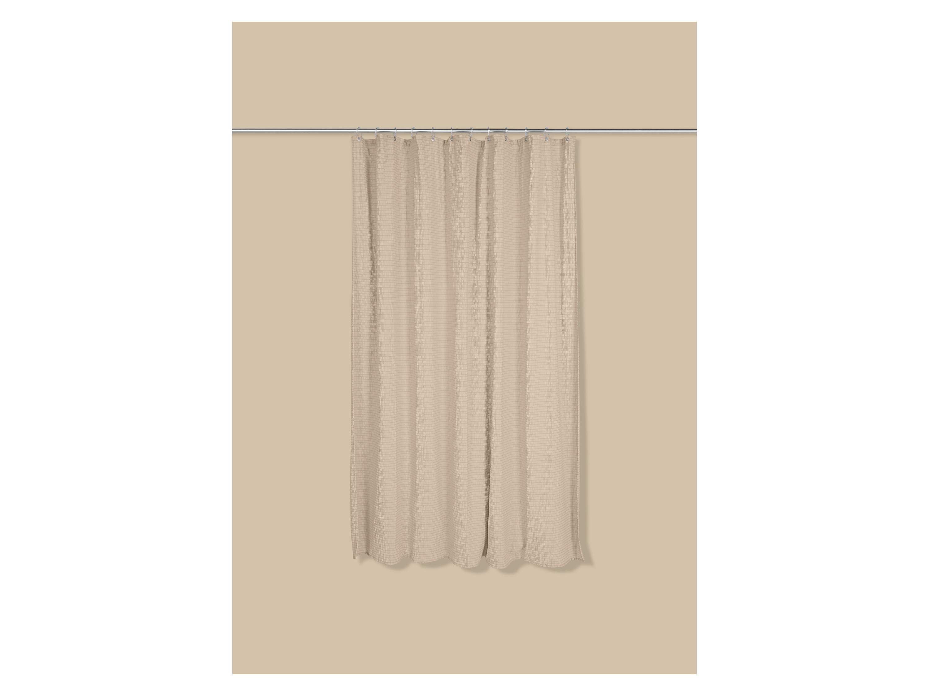 LIVARNO® Premium Seersucker Duschvorhang, 180 x 200 cm (Beige)