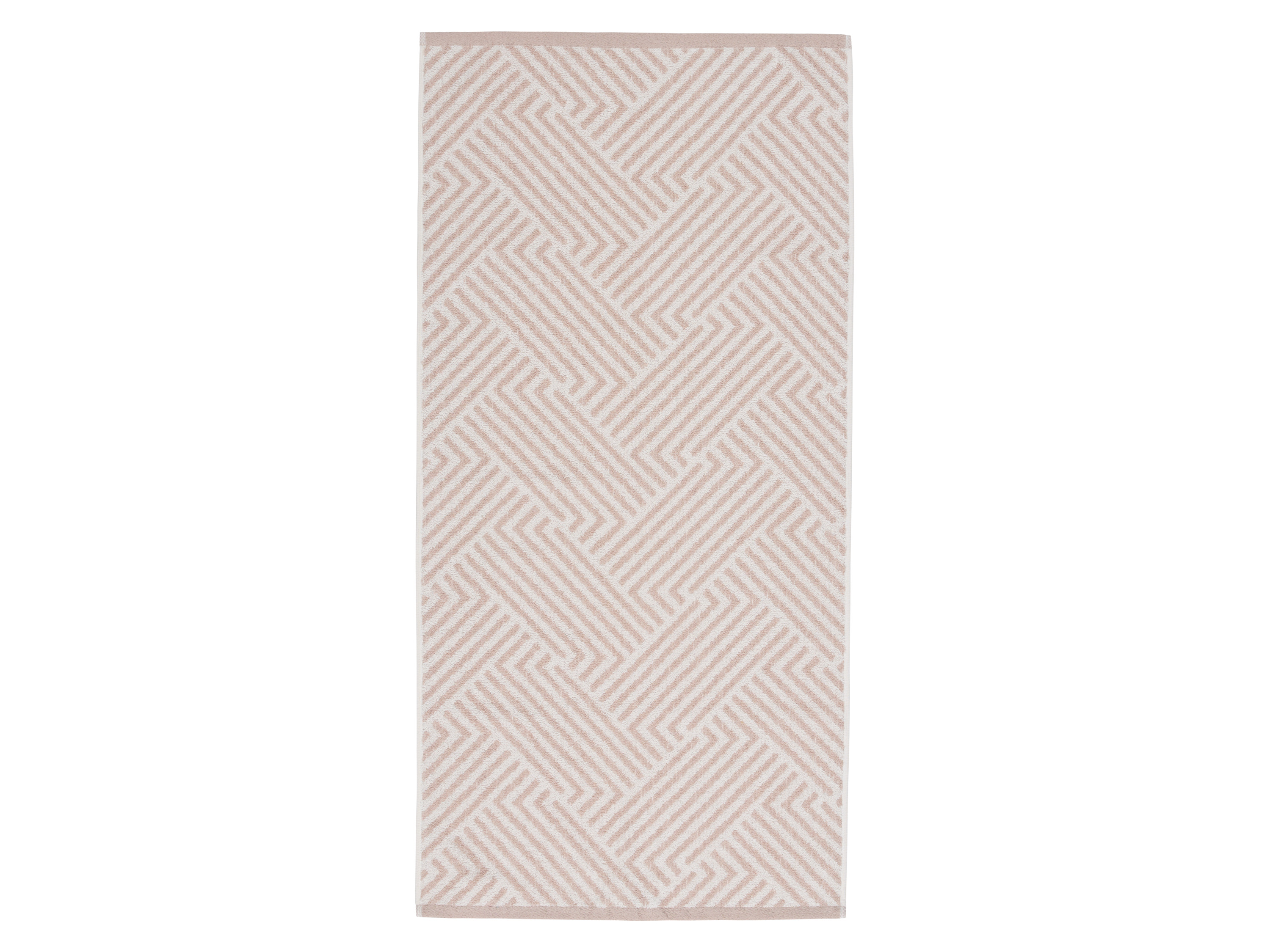 LIVARNO® Frottier-Handtücher, 2 Stück, 50 x 100 cm (gemustert/beige) Bild 2