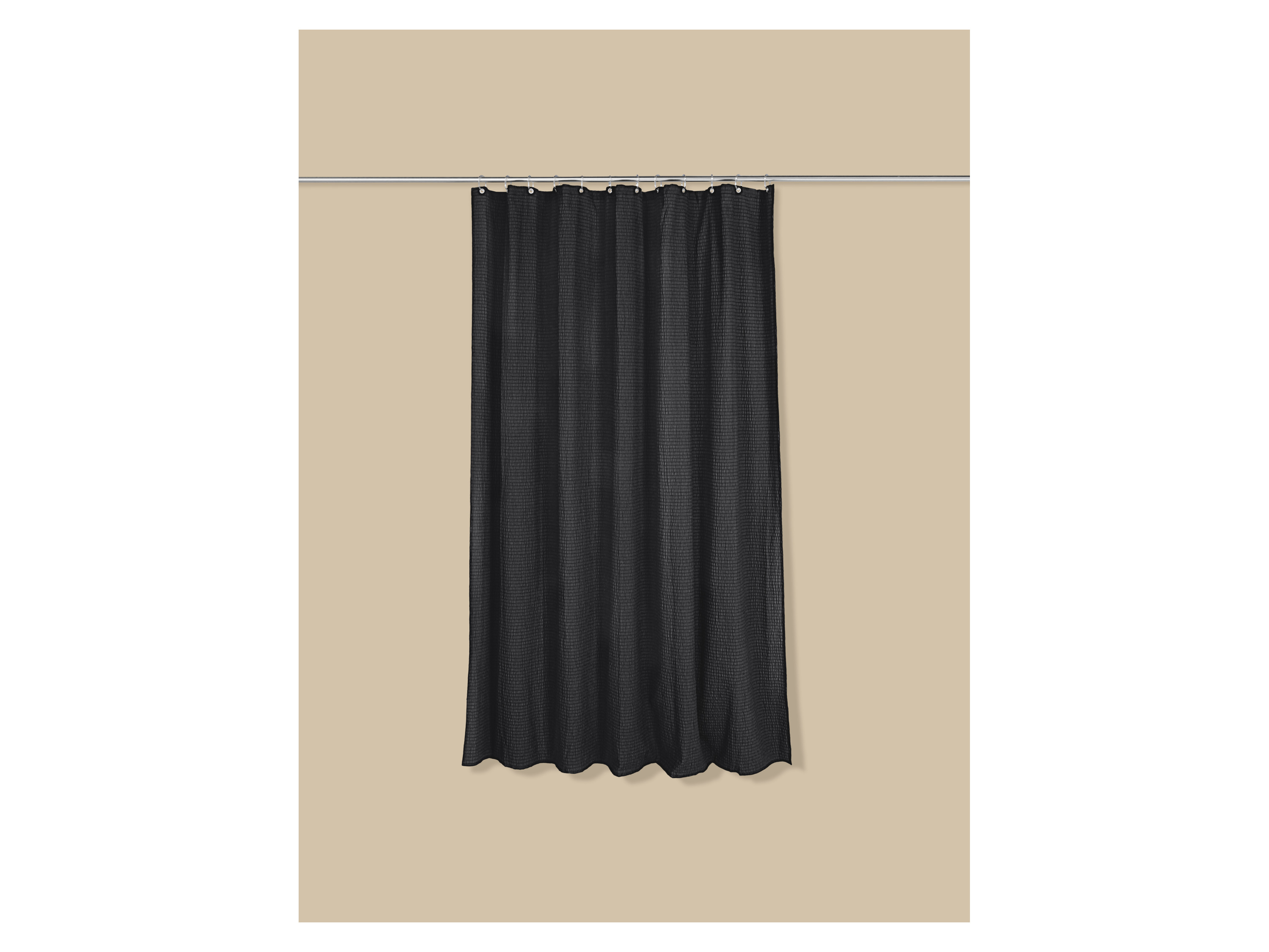 LIVARNO® Premium Seersucker Duschvorhang, 180 x 200 cm (Schwarz)