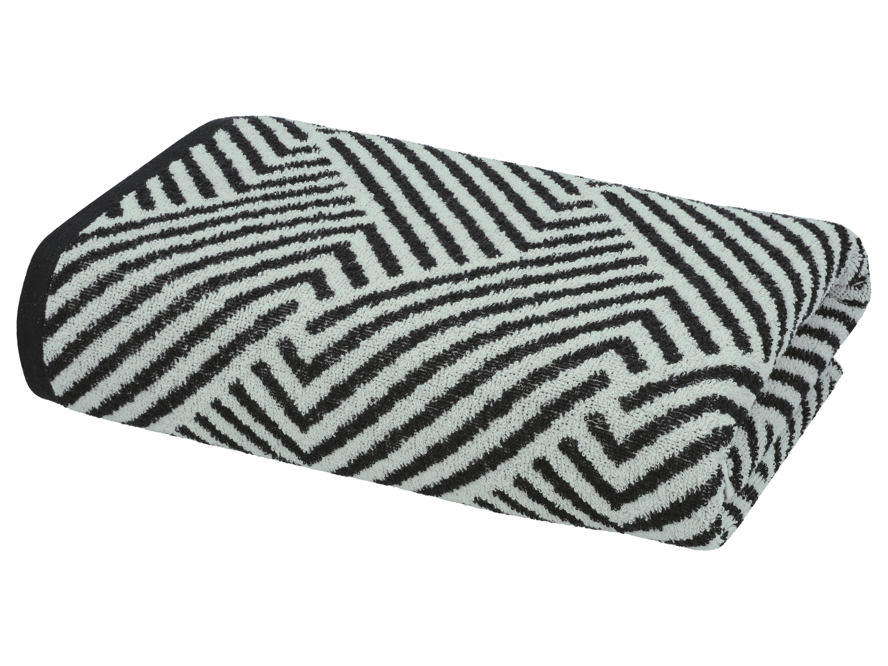 LIVARNO® Frottier-Duschtuch, 70 x 140 cm (Gemustert/schwarz)