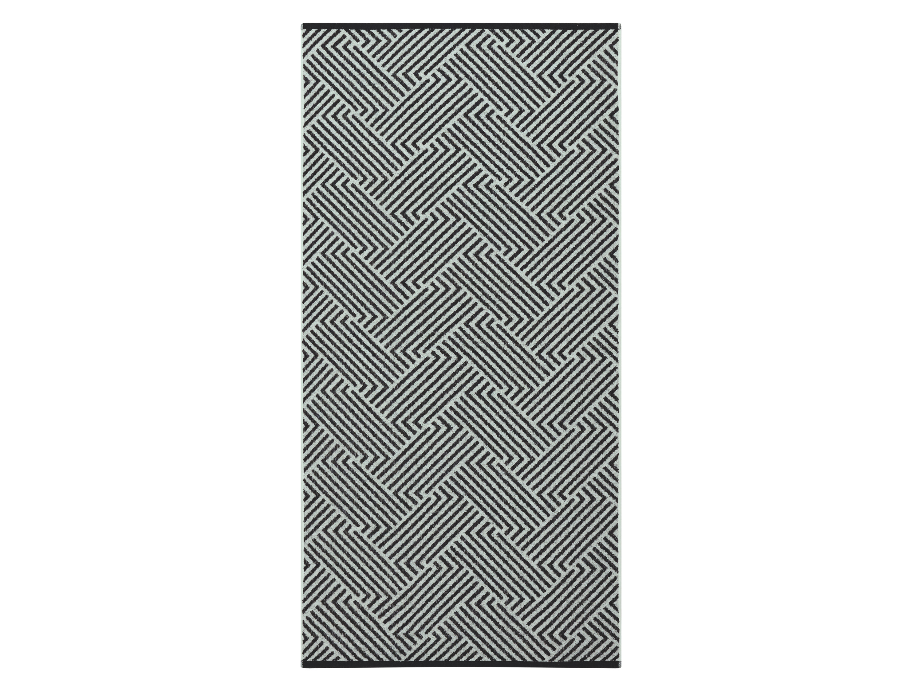 LIVARNO® Frottier-Duschtuch, 70 x 140 cm (Gemustert/schwarz) Bild 2