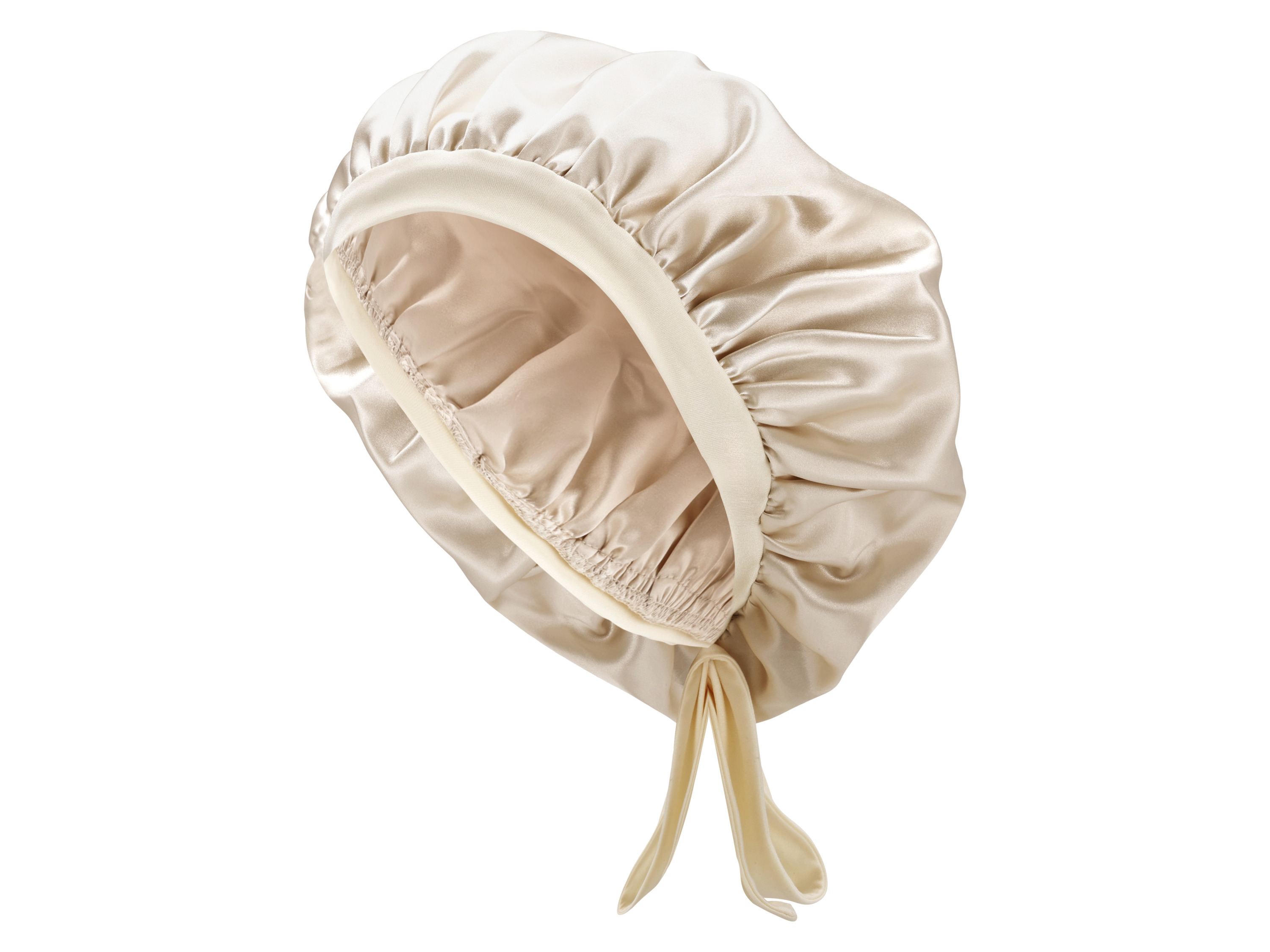 LIVARNO® Bonnet / Seiden-Kissenbezug (Seidenhaube, Creme)