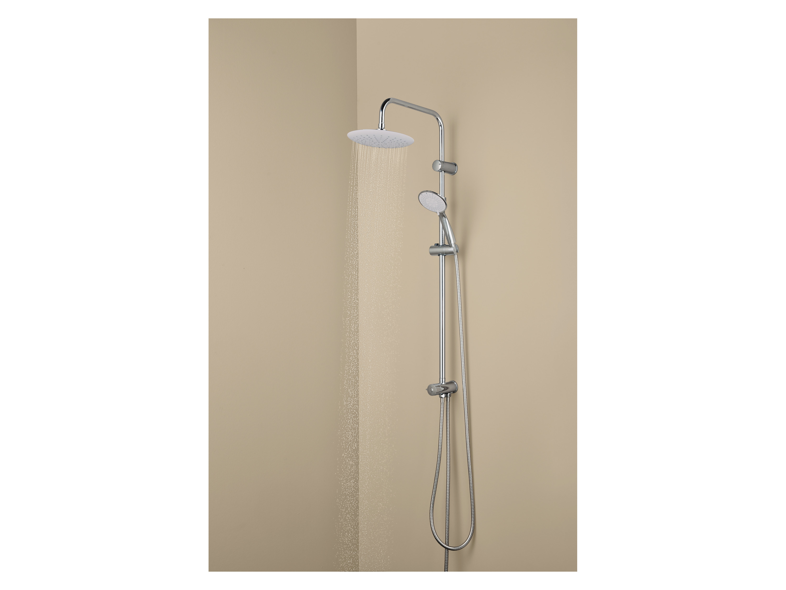 LIVARNO® Überkopfbrauseset, höhenverstellbar (Chrom)