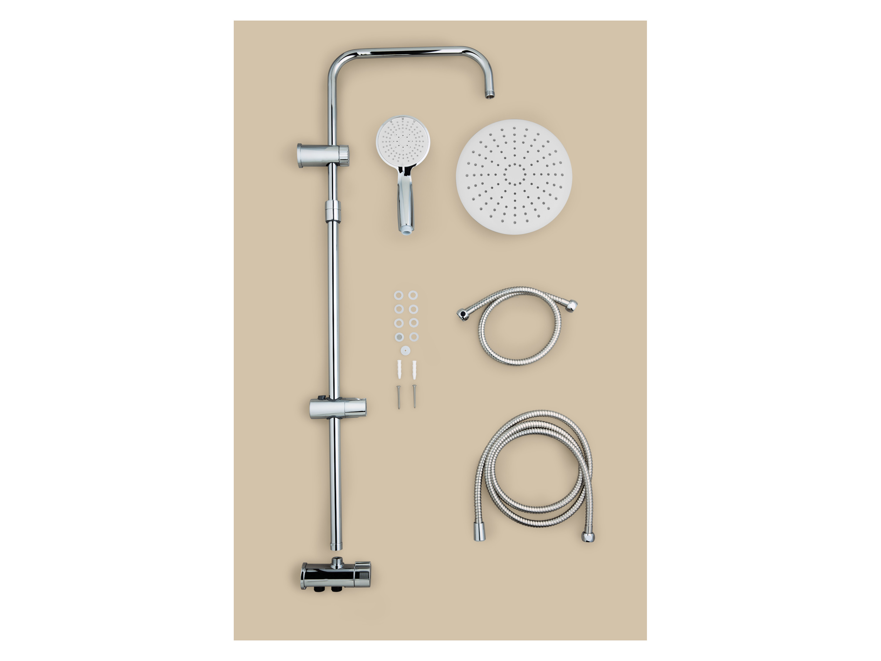 LIVARNO® Überkopfbrauseset, höhenverstellbar (Chrom) Bild 4