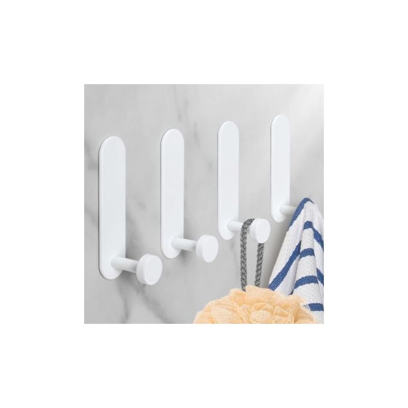 4-teiliges Set Selbstklebender Aluminiumhaken – Rostbeständig – Montage Ohne Bohren – Für Bad, Küche, Büro