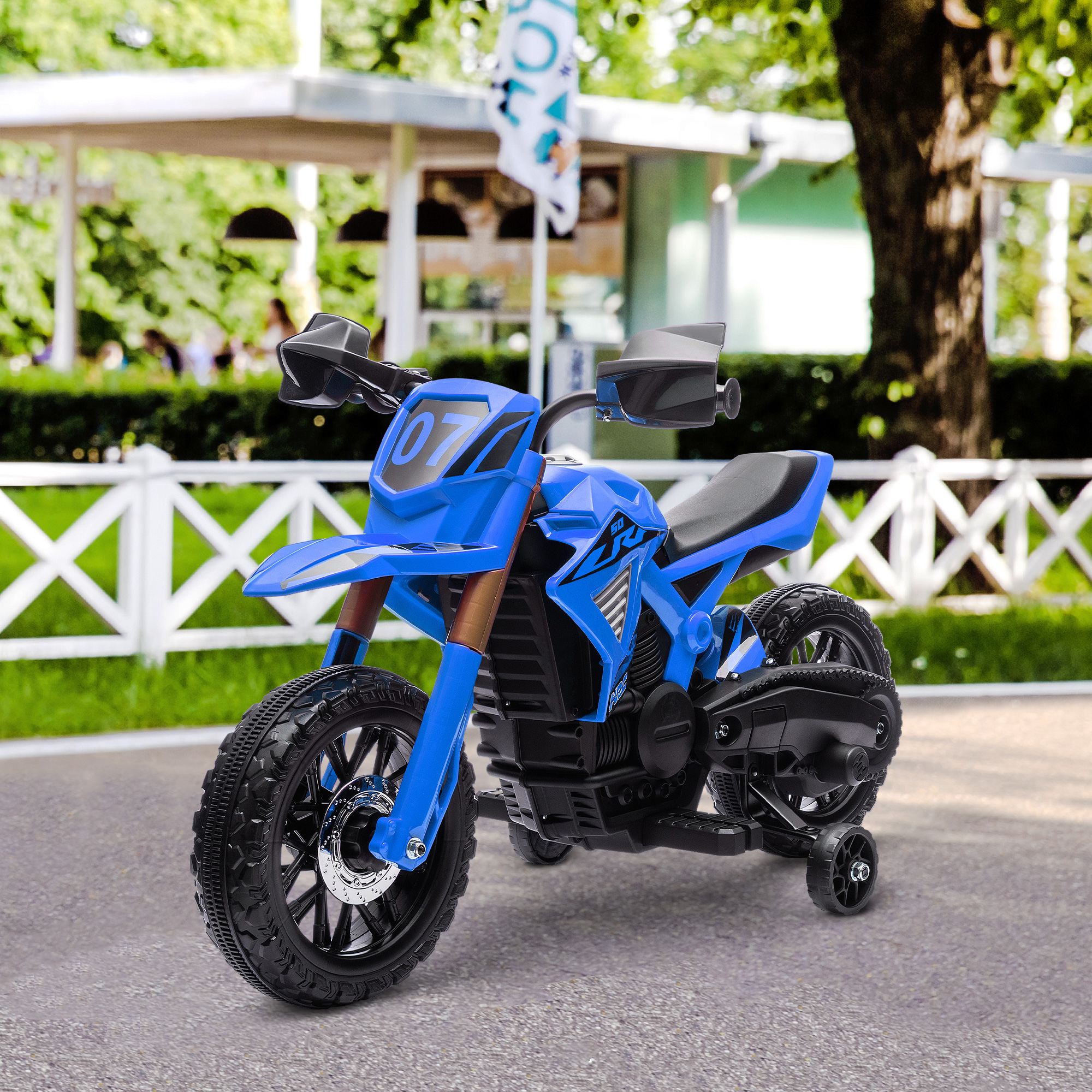 Elektrisches Kindermotorrad Für Kinder Ab 3 Jahren, 12-v-akku, Mit Stützrädern Und Hupe, 30 Kg Tragkraft, Blau