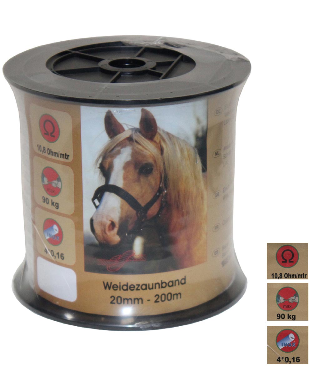 Arancione - 2 Cm 4-strängiges Edelstahl Gurtband 200 M Rolle