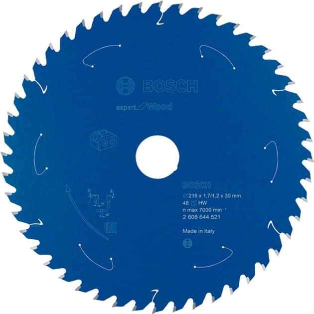 Kreissägeblatt Expert for Wood für Akkusägen 216 x 1,7/1,2 x 30 48 Zähne - Bosch