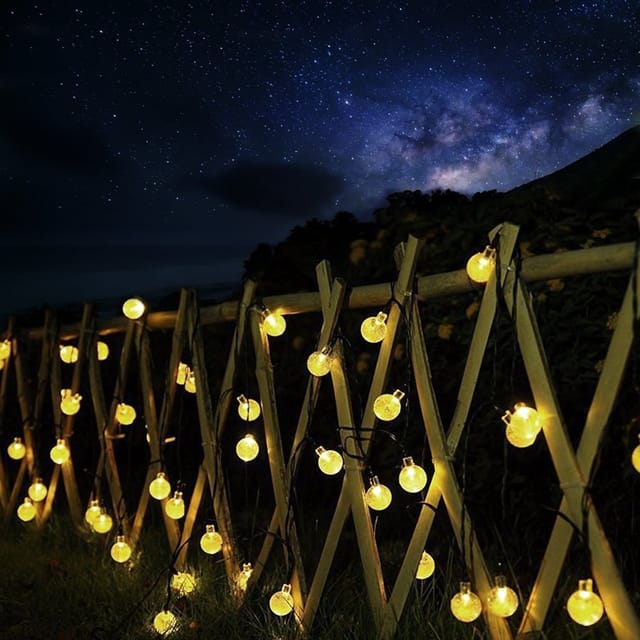 Led Solarleuchte led Kugel-Lichterkette Außen Solar Gartenleuchte, 2 Lademodi usb & Solar - 3 Helligkeitsstufen - 8 Leuchtmodi - Timerfunktion, 5m 20