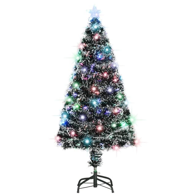 Vorbeleuchteter Weihnachtsbaum mit Ständer und LED 120 cm Glasfaser vidaXL
