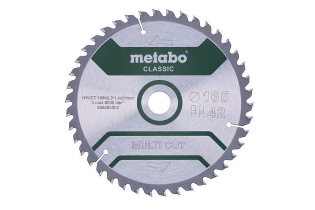 Multi cut classic 628280000 Kreissägeblatt 165 x 20 x 1.4 mm Zähneanzahl: 42 1 St. - Metabo