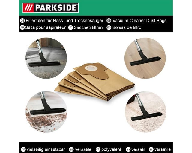 Pnts 1300 C3 Nass Trocken Sauger Staubsaugerbeutel 20 l 5er-Pack lidl ian 270424 - Parkside