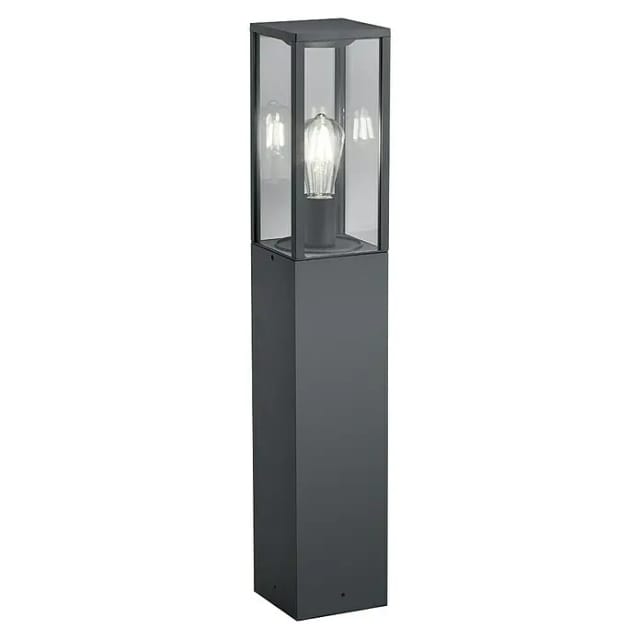 Trio - Moderne Pollerleuchte garonne in Anthrazit mit Glas, Höhe 80cm