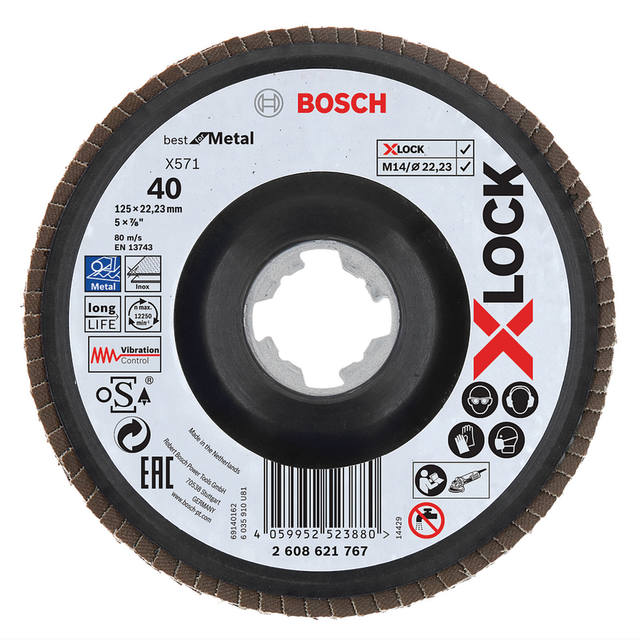 Bosch - pro X571 X-Lock Fächerschleifscheibe 125 mm G40 - 2608621767