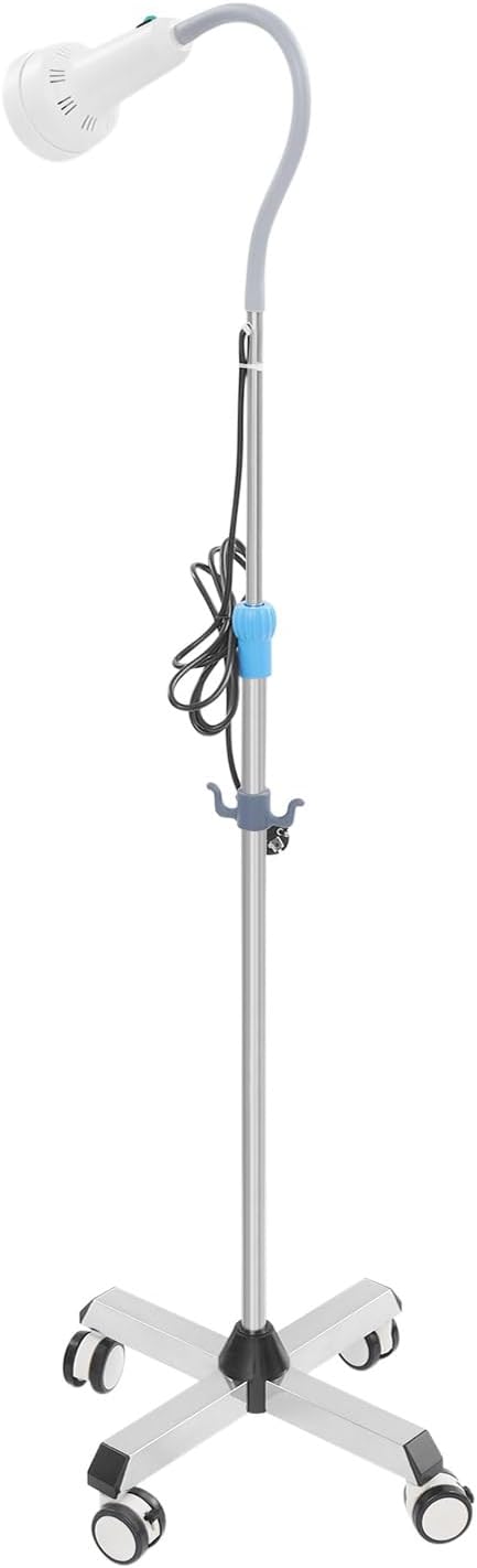 Um 360° Drehbare Led-untersuchungsleuchte Für Medizin Und Zahnmedizin – Modell Mit Fahrbarem Bodenstativ (für Ambulante Praxis, Zahnarztpraxis Und Häuslichen Gebrauch Inklusive 4 Lenkrollen)