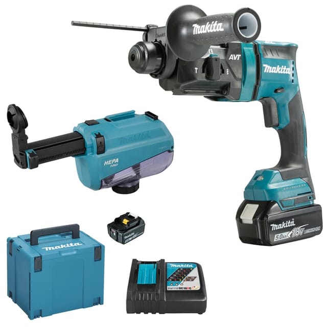 Makita - Akku Kombihammer DHR182RTWJ 18V Akkupacks Ladegerät Makpac Gr. 4