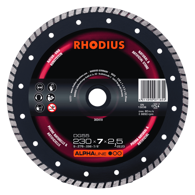 Rhodius - DG55, 1 Stück, 125 x 7,0 x 1,9 mm, Diamanttrennscheibe