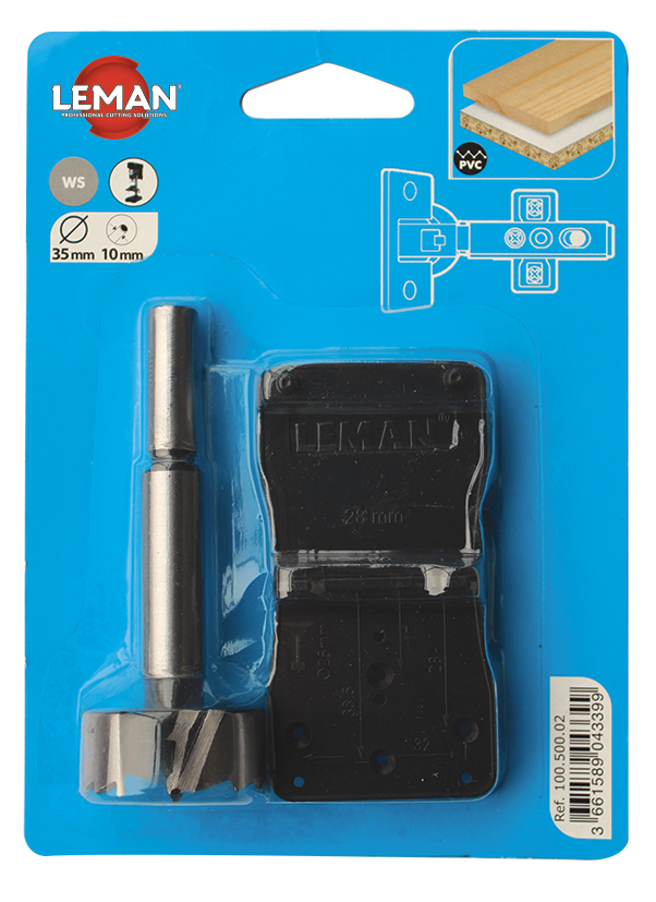 Leman - Kit Bohrer für unsichtbare Scharniere d. 35 mm - 100.500.02 - 100.500.02
