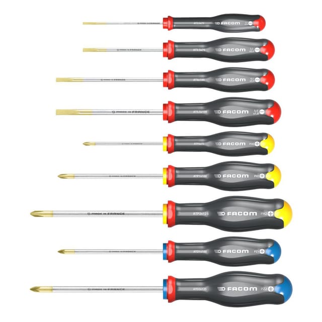 Set mit 9 PROTWIST FACOM AT.9PB Schraubendrehern