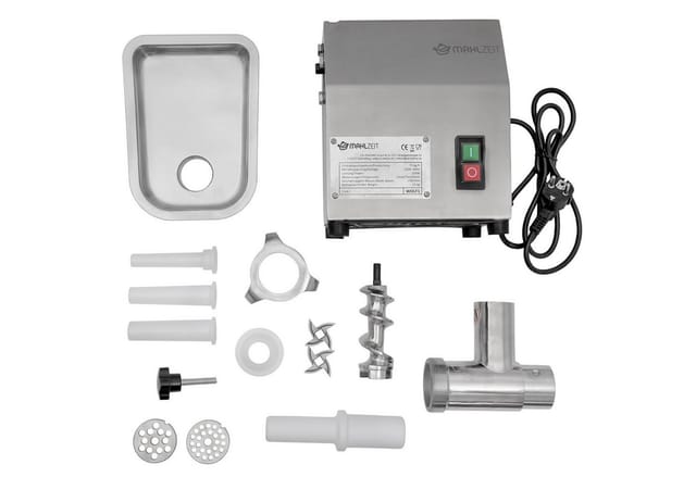 Mahlzeit - Profi Edelstahl Fleischwolf elektrisch 250W - 75kg/h Wurstfüller