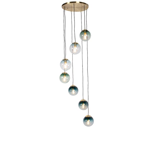 Art Deco Hängelampe Messing 7-Licht - Pallon