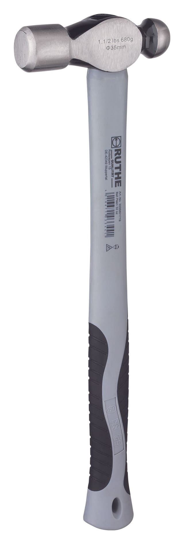 Schlosserhammer 1.360g Englische Form mit Fiberglasstiel - Ruthe