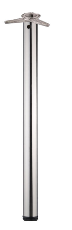 Quellmalz - Tischbein / Stützfuß - Edelstahloptik, ø 6 cm x 87 cm, höhenverstellbar