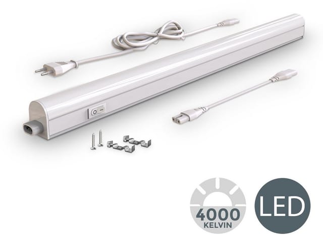 B.k.licht - Unterbauleuchte - 8W, 800lm, led, Stecker, erweiterbar, neutralweiß, weiß