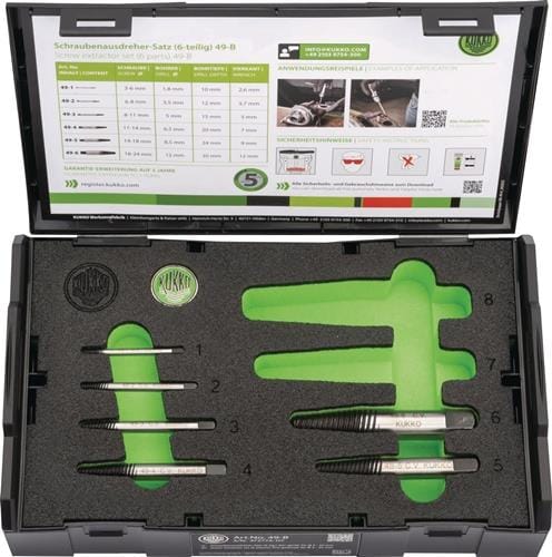Kukko Schraubenausdrehersatz 6tlg. für Schrauben M3-M24 - 49-B