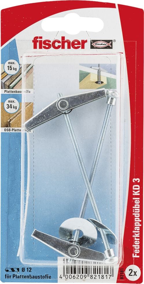 Kippdübel kd 12.0 x 95 mm - 2 Stück Dübel - Fischer