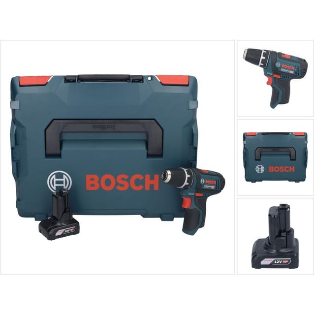 Bosch GSR 12V-15 Professional Akku Bohrschrauber 12 V 30 Nm + 1x Akku 6,0 Ah + L-Boxx - ohne Ladegerät
