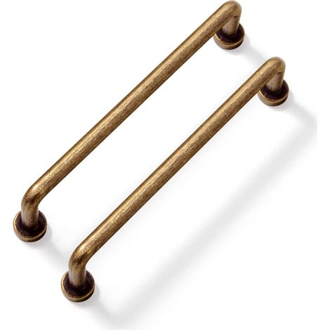 6 Möbelgriffe, Zinklegierung, 160 Mm Lochabstand, Antikmessing-finish, Für Küche Und Schublade