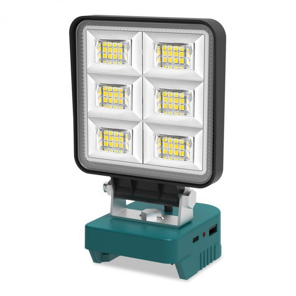 Wiederaufladbarer Led-flutlichtstrahler, 48 W, 5200 Lm, Kompatibel Mit Makita 18-v-akkus, Für Baustellen, Garagen Und Camping