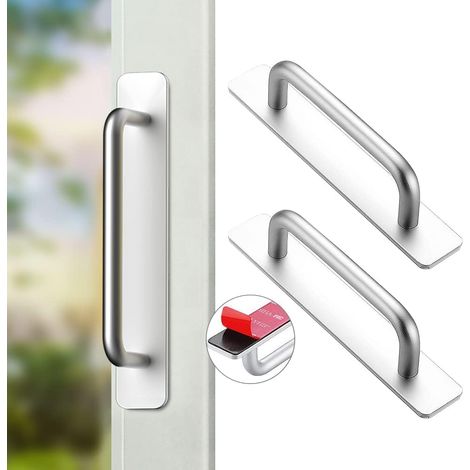 2 Selbstklebende Griffe, Aluminium, 147 Mm, Matte Oberfläche, Für Küchenschubladen