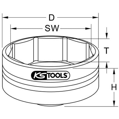 Ks Tools 3/4 Radkapsel- und Achsmutternschlüssel 115x8-kant