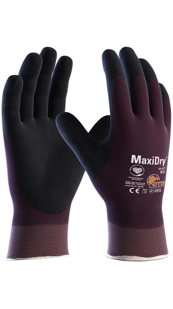 ATG - 2374 Gr. 7 MaxiDry® Nylon-Strickhandschuhe (56-427) lila/schwarz