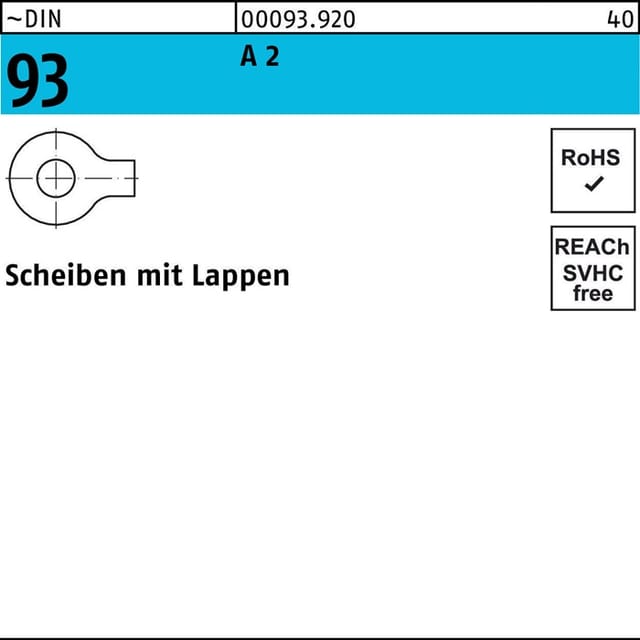 Unterlegscheibe DIN 93 m.Lappen 31 A 2
