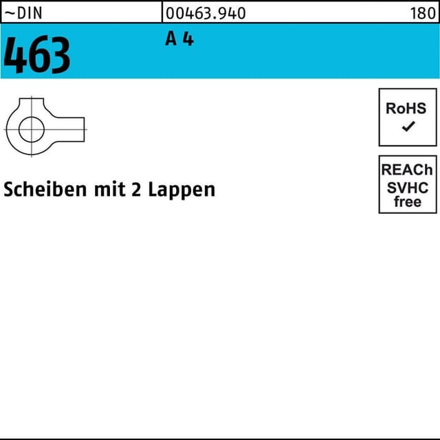 Scheibe DIN 463 m.2 Lappen 5,3 A 4