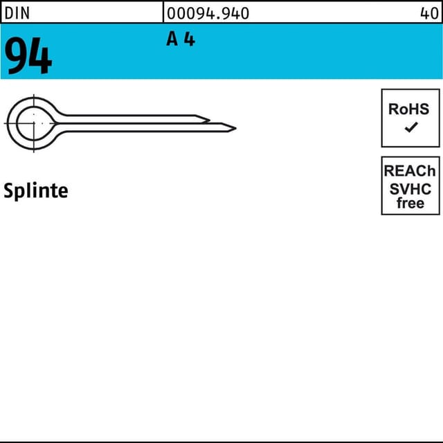 Splinte DIN 94 1,6 x 16 A 4