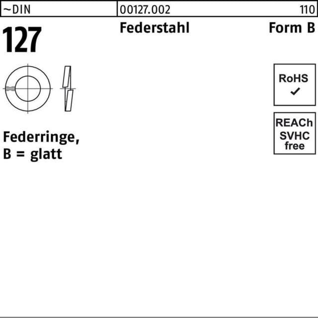 Federring DIN 127 B 6 Federstahl
