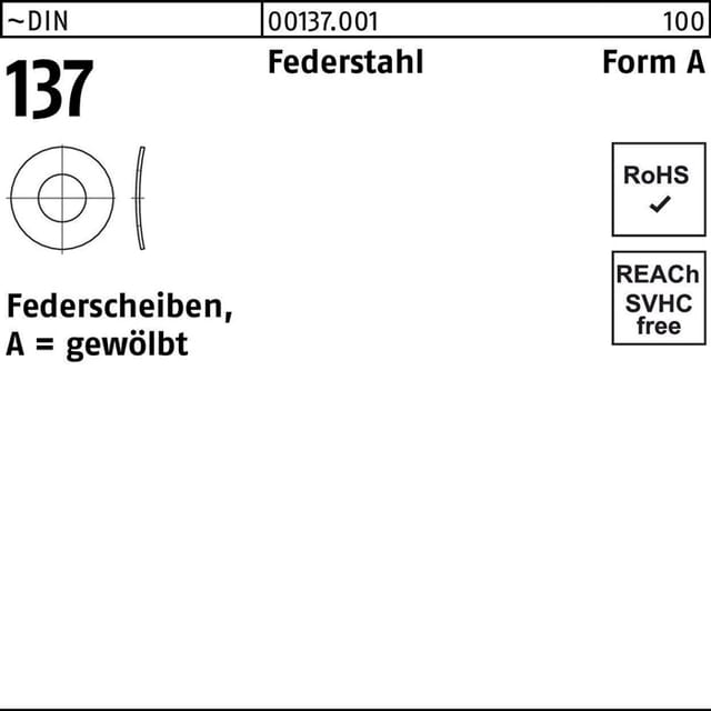 Federscheibe DIN 137 A 2,3 Federstahl
