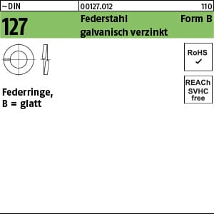 DIN 127 Federst. B 10 galvanisch verzinkt gal Zn S 1000 Stk
