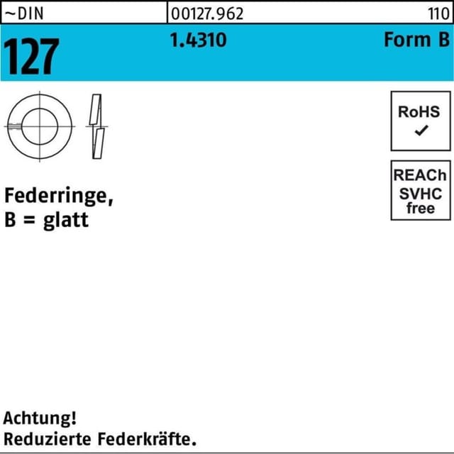 Federring DIN 127 B 6 1.4310