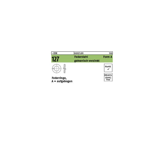 Federring DIN 127 A 3 Federstahl galvanisch verzinkt