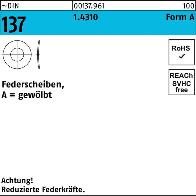 Federscheibe DIN 137 A 3,5 1.4310