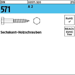 Sechskantholzschraube DIN 571 8 x 70 A 2