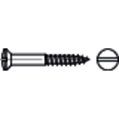 DIN 95 LinsenSenkkopf-Holzschraube 4x40 Messing galvanisch verchromt Schlitz 200 Stk