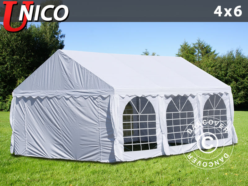 Partyzelt Pavillon Festzelt Dancover Unico 4x6m, Weiß