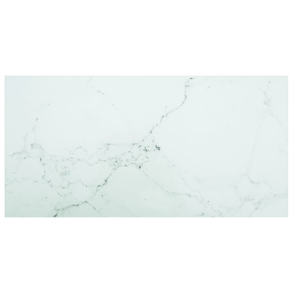 Tischplatte Weiß 100x50 Cm 6 Mm Hartglas In Marmoroptik